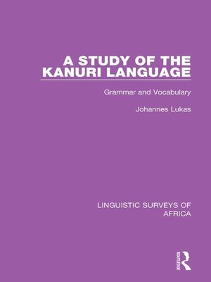 cover image of A Study of the Kanuri Language